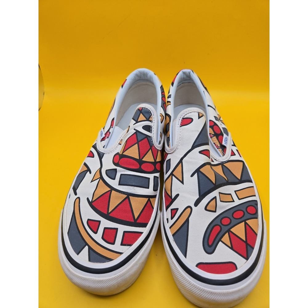 Rare VANS Slip On OG "Hey Mon" Tribal Print Mens Sz 10.5 Womens 12 RARE STYLE 98 - Picture 2 of 6